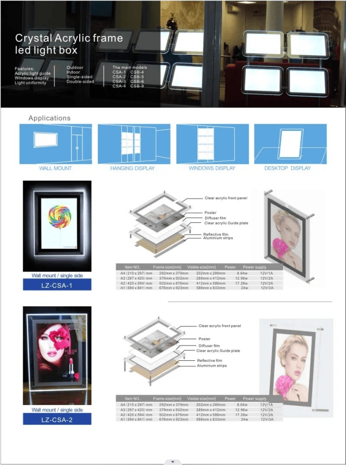 Acrylic Light Box Sign