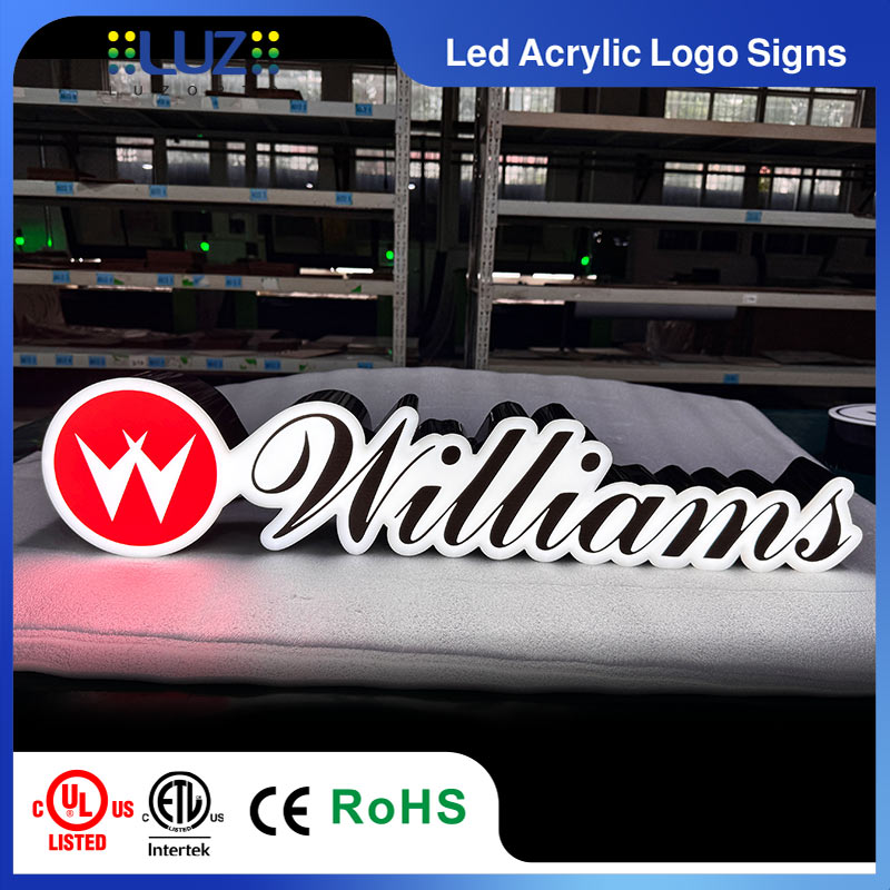 Custom shaped acrylic LED logo lightbox sign for business fully illuminated