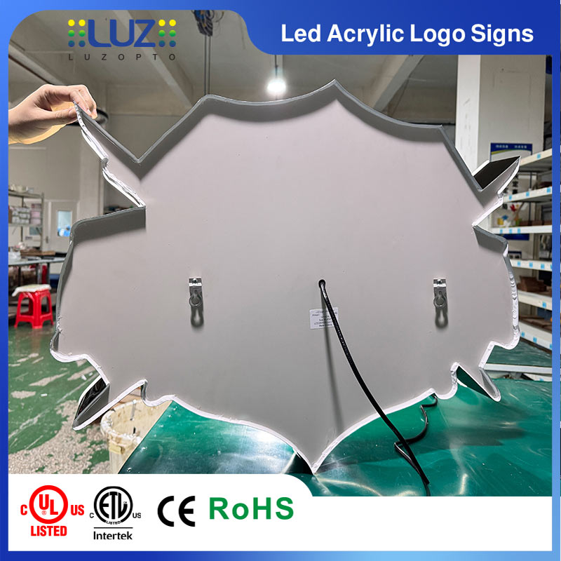 Custom LED Acrylic Logo Signs | 3D Embossed Illuminated Light Box with UL & ETL Listed