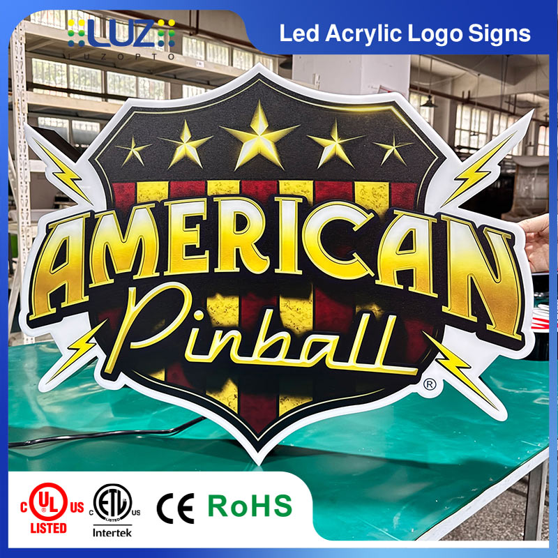 Custom LED Acrylic Logo Signs | 3D Embossed Illuminated Light Box with UL & ETL Listed
