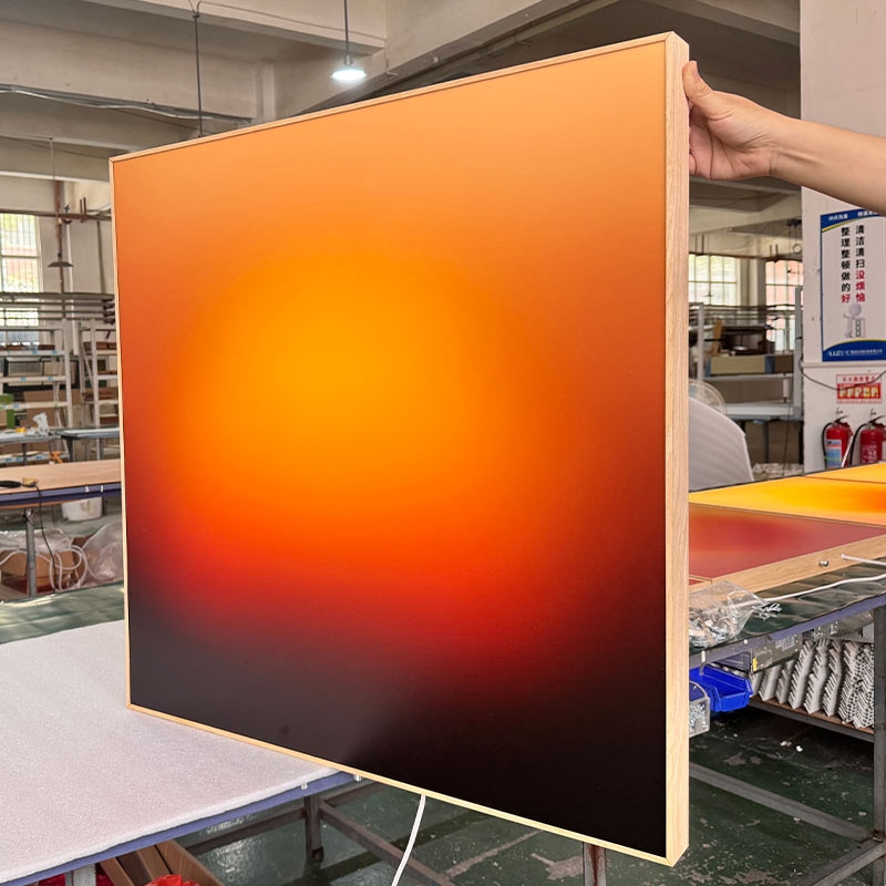 Horizon Dusk Backlit Acrylic Art Panel Charcoal Sunset Gradient OFF State