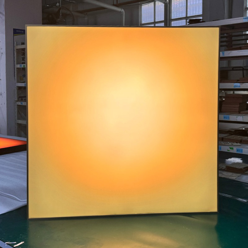 Amber Sol Gradient LED Wall Art Panel Illuminated ON Soft Amber Glow
